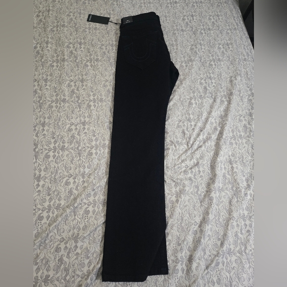True Religion Ricky Black Straight Jean Black Pants W33 L34 Relaxed Straight - Picture 4 of 9